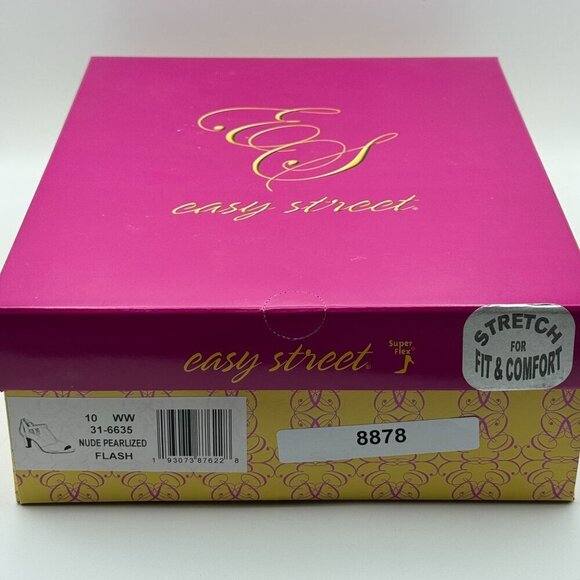 Easy Street Beige Open Toe Heels Back Zipper & 2.5" Heel Size 10WW NWB - Picture 7 of 10